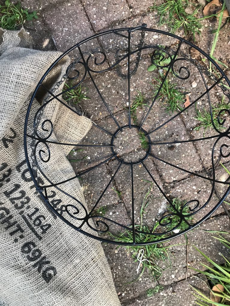 How to Plant Up a Hanging Basket with a Coffee Sack